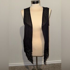 Black Fringe Vest
